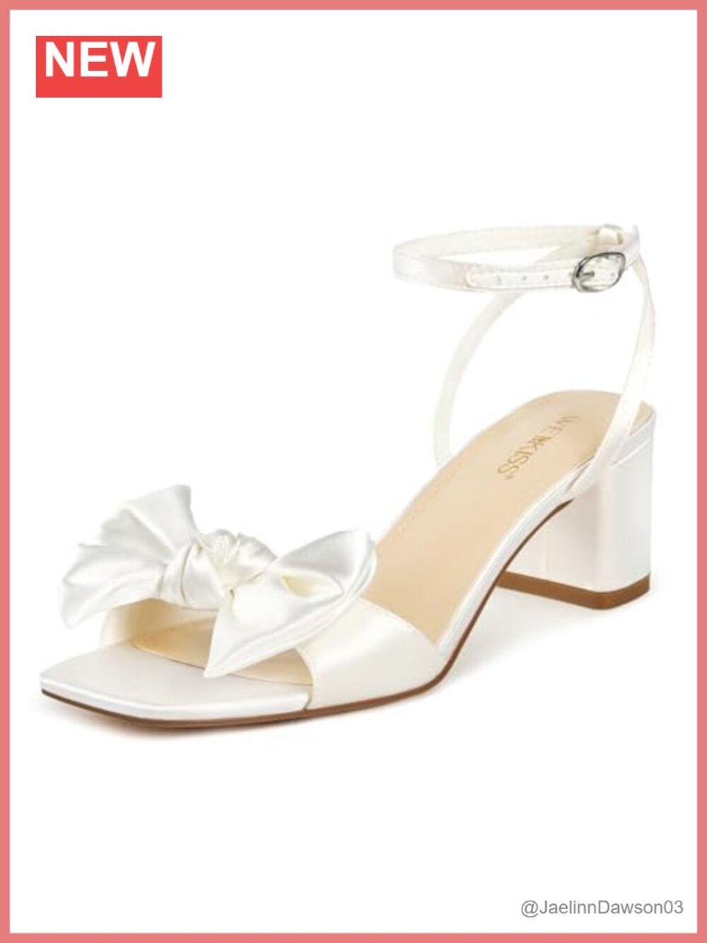Women's Wedding Bow Heels Square Open Toe Chunky Block Low Heels